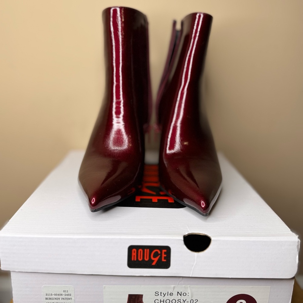 Rouge Burgundy Patent Women's Heeled Boots
